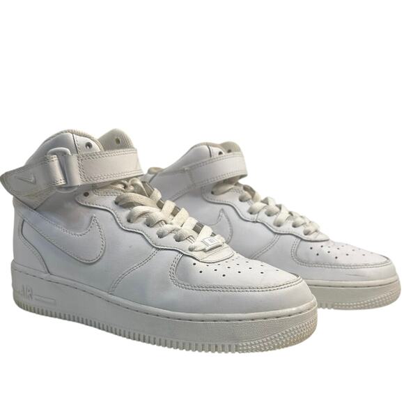 Nike Air Force 1 High tops Sz 7 YOUTH 314195-113 tie up-loop& hook ankle closure - Picture 1 of 14